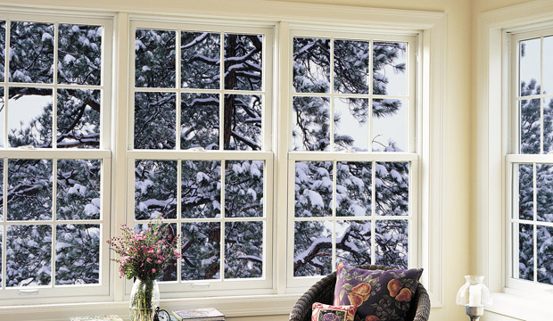 double hung cream windows